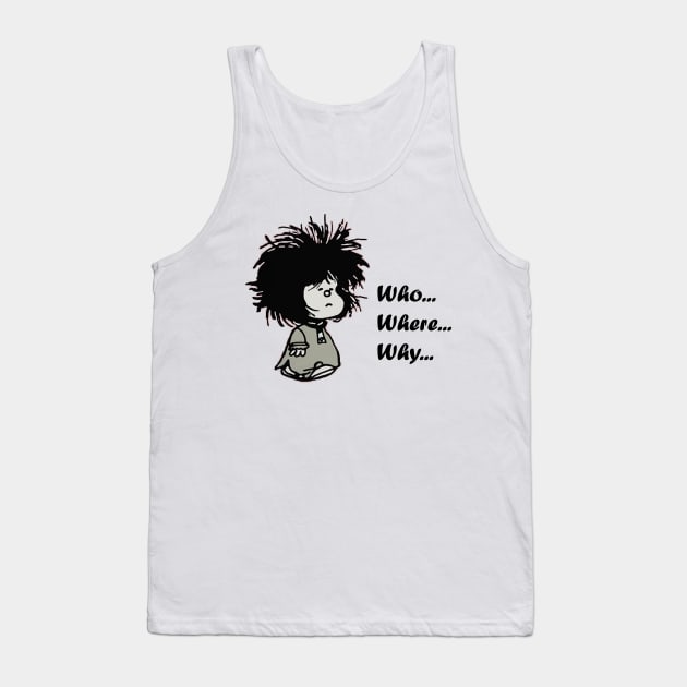 Mafalda Sleeping - Who Where Why -  Comic Tank Top by JMPrint